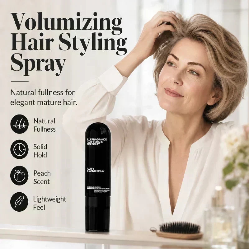 👩 Peach-scented volumizing & setting spray—for lightweight, bouncy hair and long-lasting hold.